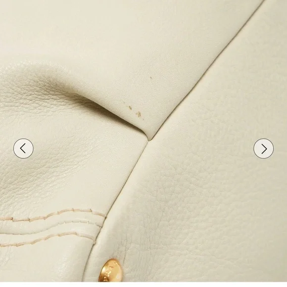 PRADA AUTHENTIC PEBBLED CREAM LEATHER HANDLE/CROSSBODY GOLD HARDWARE - Picture 10 of 12